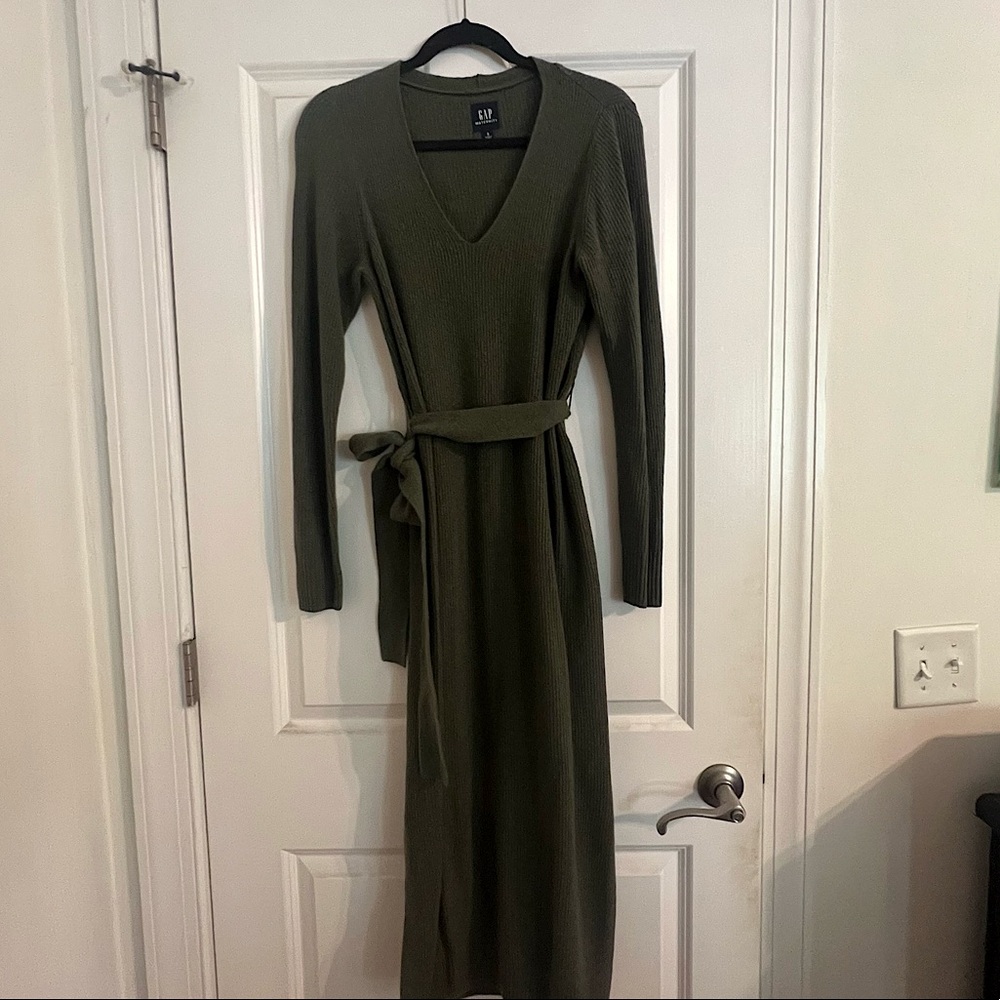Dark Olive Gap Maternity Sweater Dress